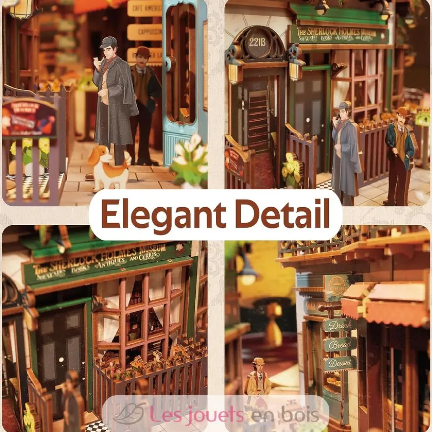 Puzzle 3D Baker Street en bois - Book Nook - Tonecheer
