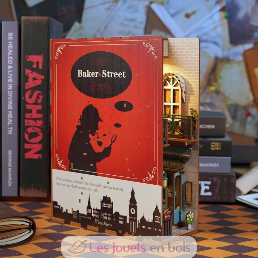 Puzzle 3D Baker Street en bois - Book Nook - Tonecheer