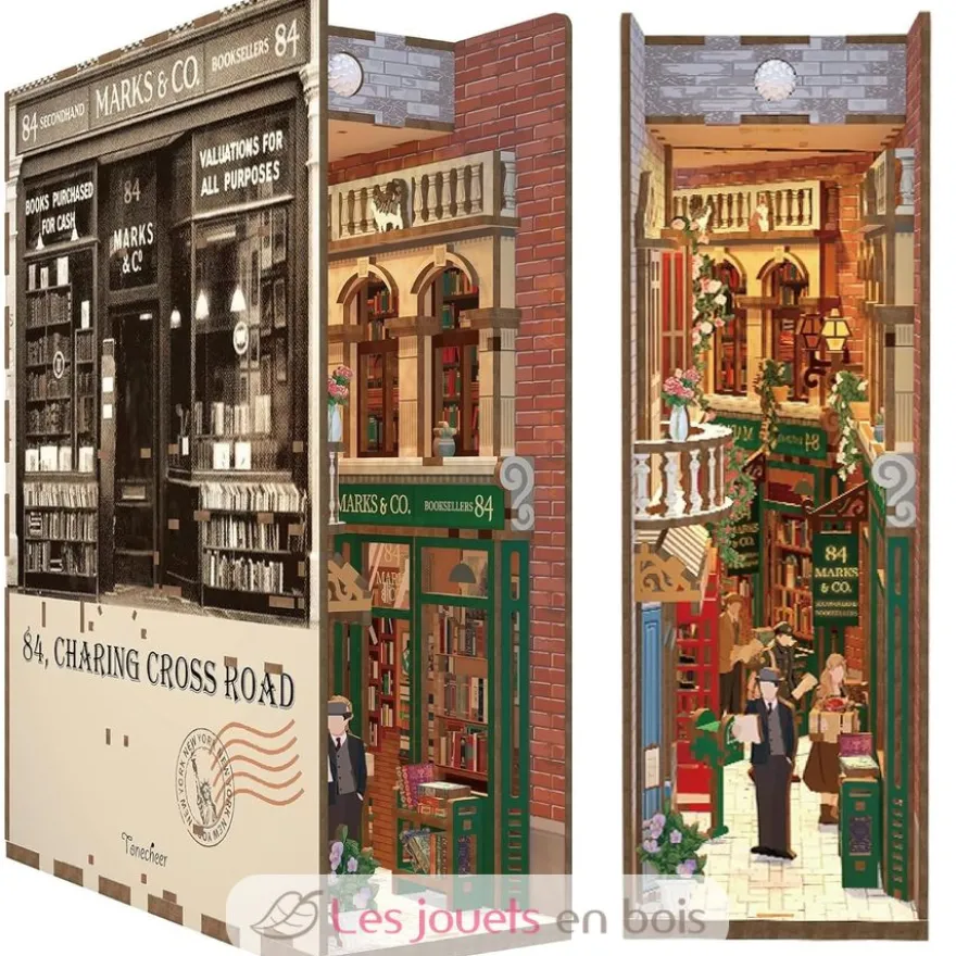 Puzzle 3D 84 Charing Cross Road en bois - Book Nook - Tonecheer