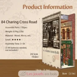 Puzzle 3D 84 Charing Cross Road en bois - Book Nook - Tonecheer
