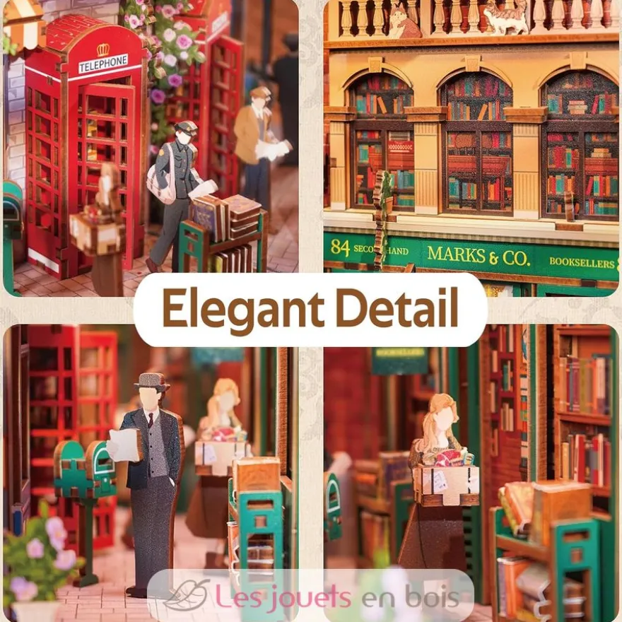 Puzzle 3D 84 Charing Cross Road en bois - Book Nook - Tonecheer