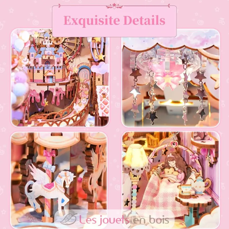 Puzzle 3D Doux rêve en bois - Book Nook - Tonecheer