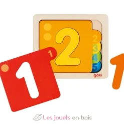 Puzzle de chiffres en bois - Goki