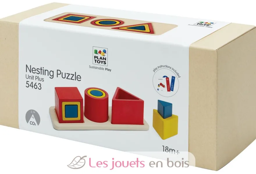 Puzzle d'encastrement 3 formes - Plan Toys
