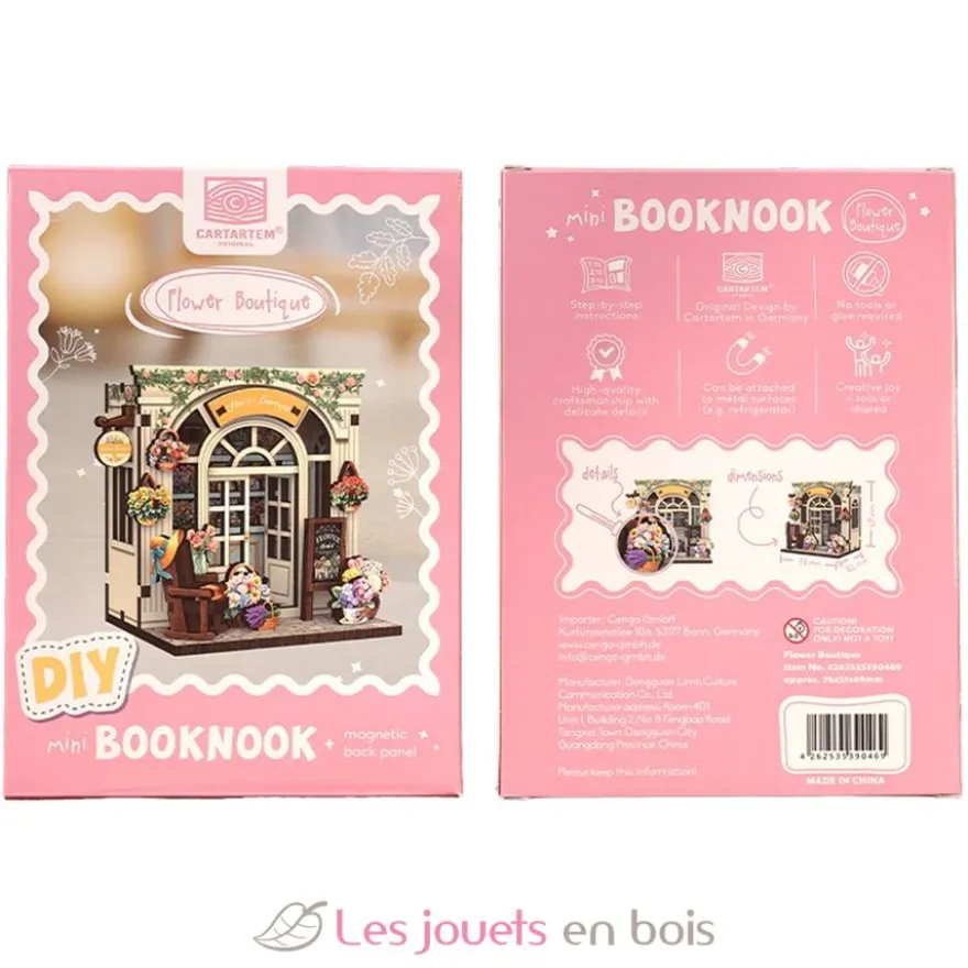 Puzzle 3D La boutique de fleurs en bois - Mini Book Nook - Cartartem
