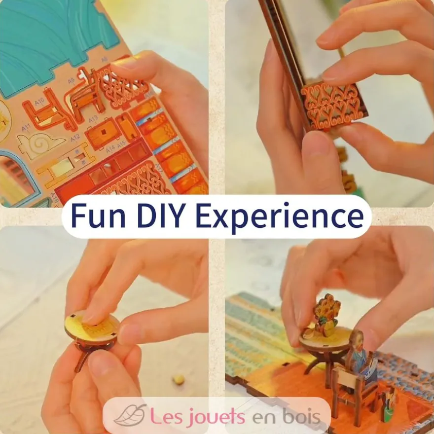 Puzzle 3D Le monde de Vincent en bois - Book Nook - Tonecheer