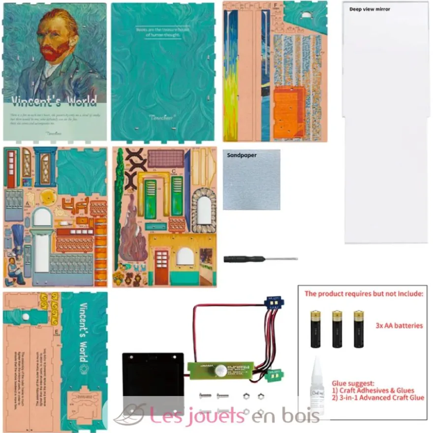 Puzzle 3D Le monde de Vincent en bois - Book Nook - Tonecheer