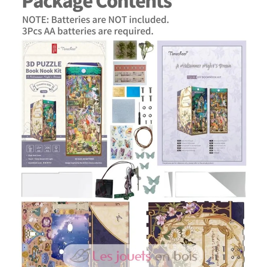 Puzzle 3D Le songe d'une nuit d'été en bois - Book Nook - Tonecheer