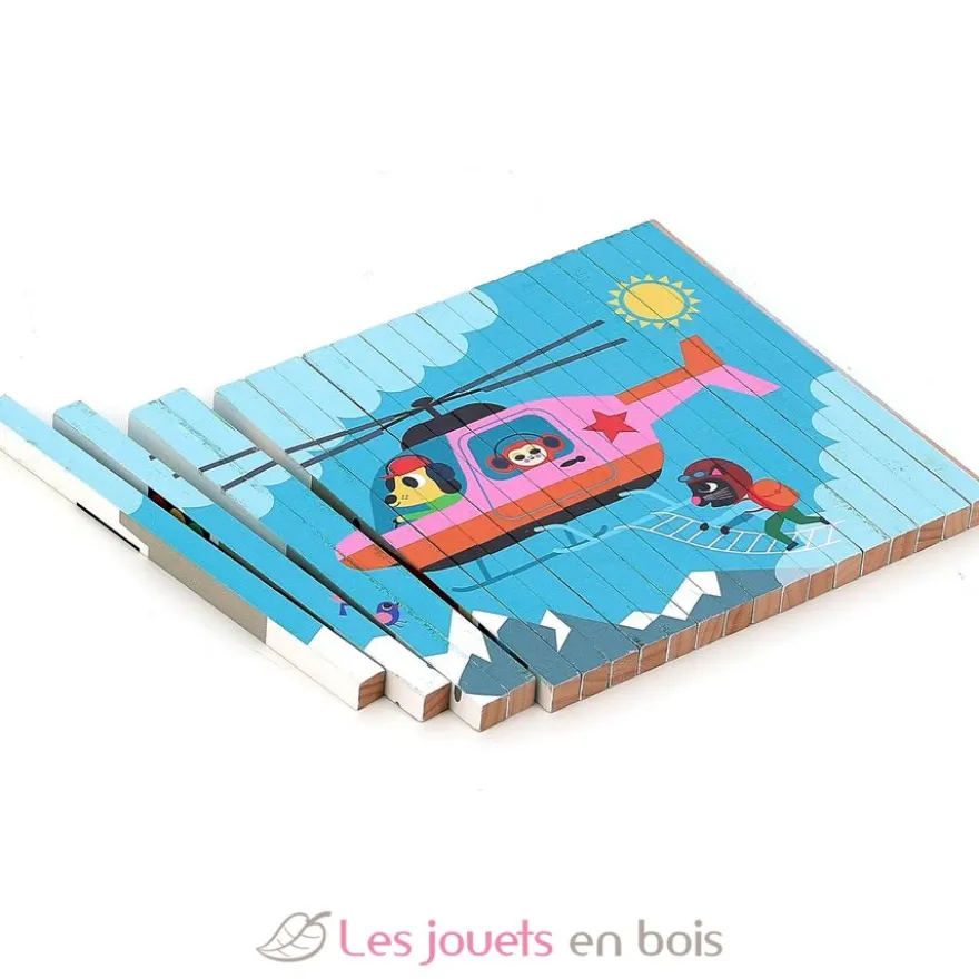 Puzzle 4D Les transports - Vilac