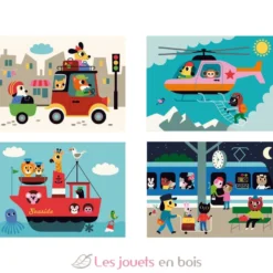 Puzzle 4D Les transports - Vilac