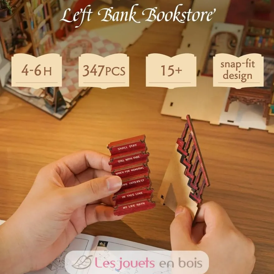 Puzzle 3D Librairie de la rive gauche - Book Nook - Tonecheer