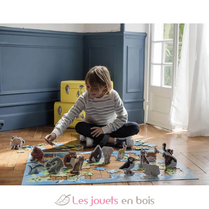 Puzzle éducatif Animaux menacés 200 pcs - Janod