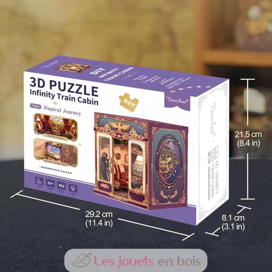 Puzzle 3D Voyage magique en bois - Book Nook - Tonecheer