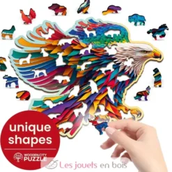 Puzzle en bois Aigle coloré 250 pcs - Wooden City
