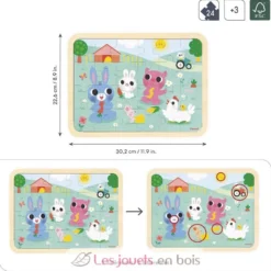 Puzzle en bois A la ferme 24 pièces - Janod