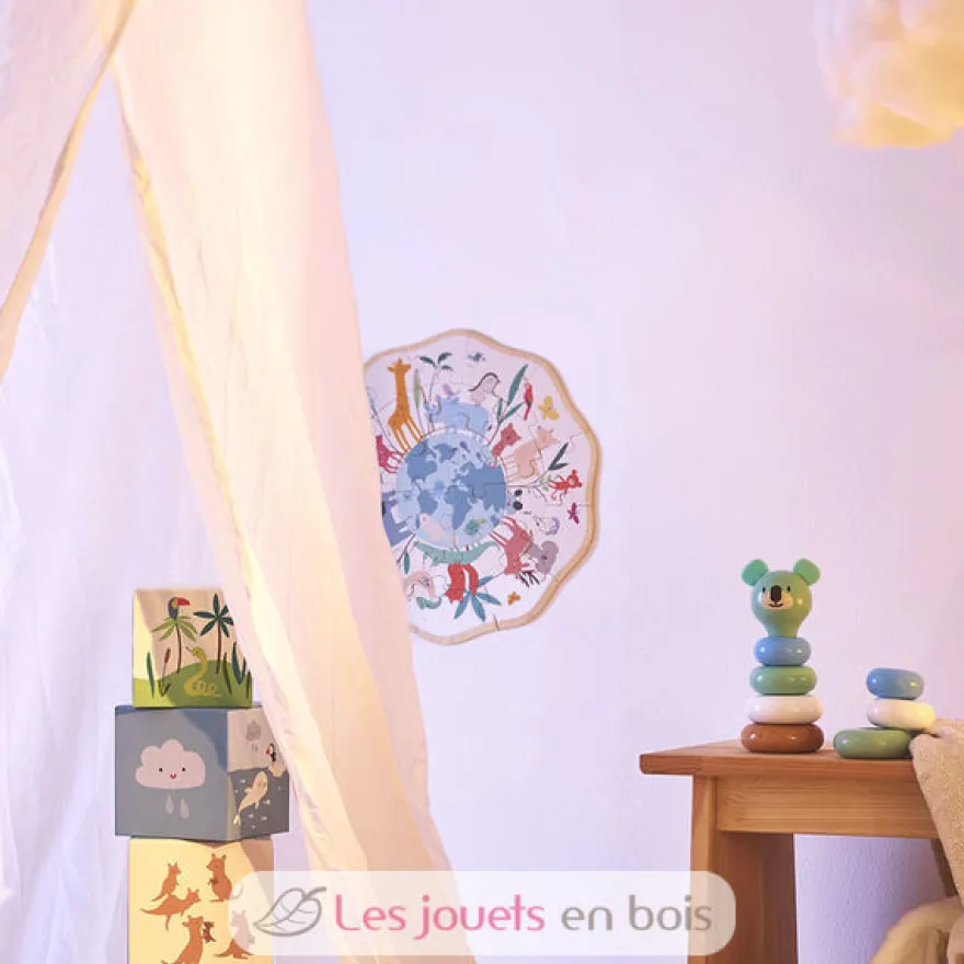 Puzzle en bois Autour du monde 24 pcs - Vilac