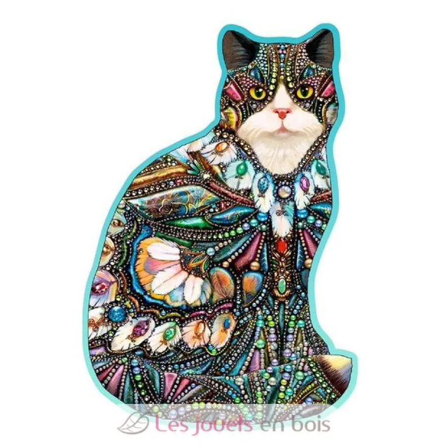 Puzzle en bois Chat aux bijoux 250 pcs - Wooden City
