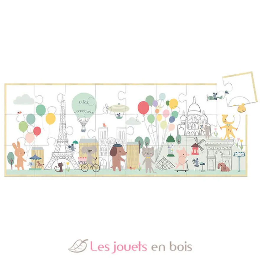 Puzzle en bois Escapade à Paris 24 pcs - Vilac