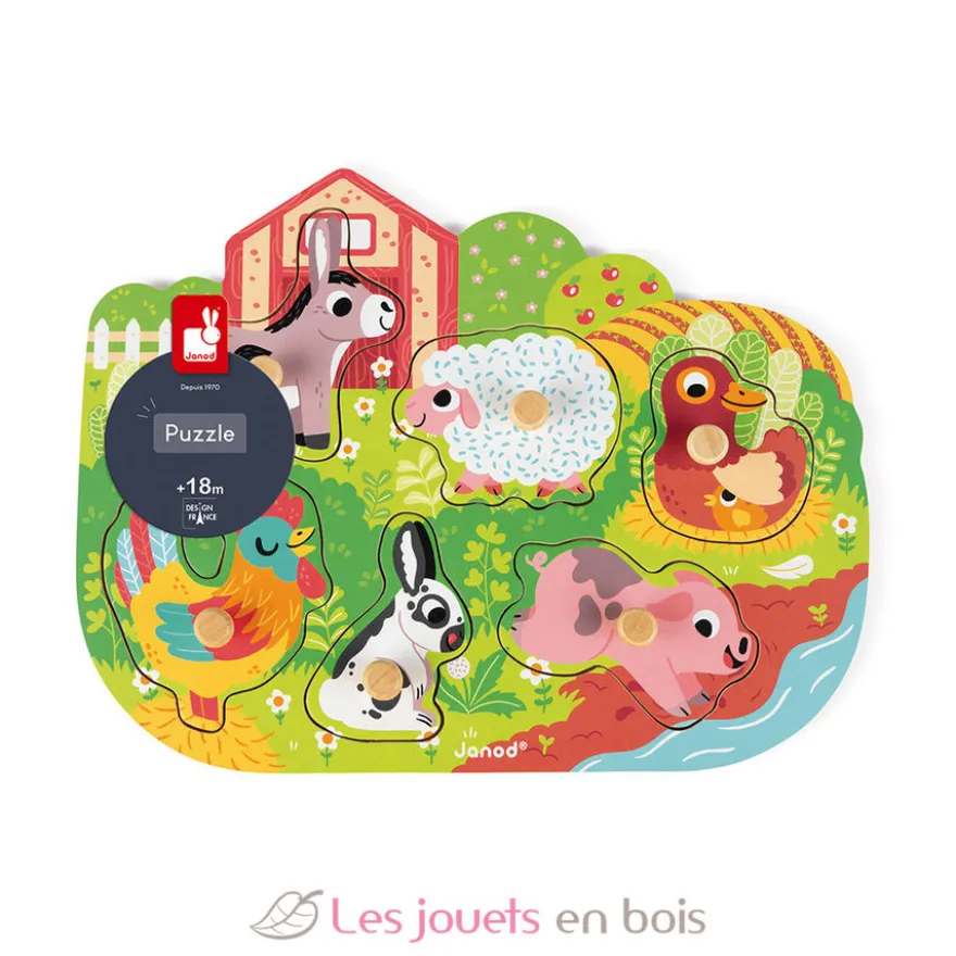 Puzzle en bois Happy Farm - Janod