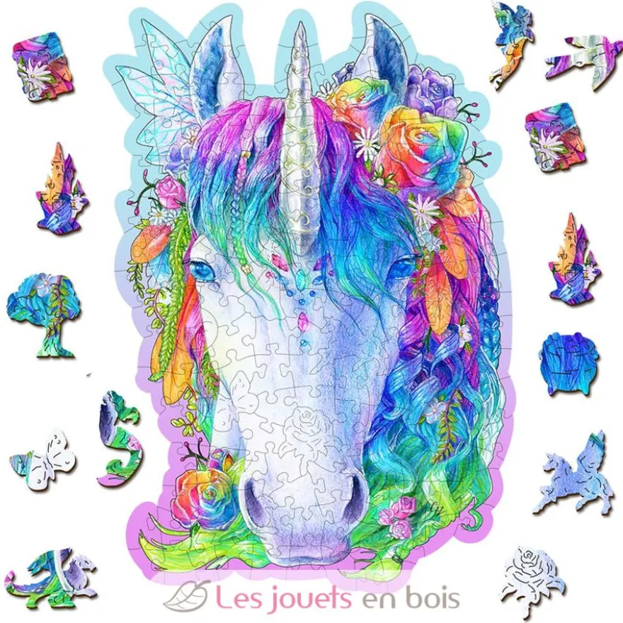 Puzzle en bois Licorne élégante 150 pcs - Wooden City