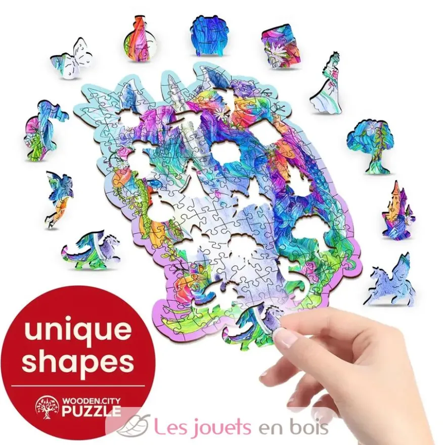Puzzle en bois Licorne élégante 150 pcs - Wooden City