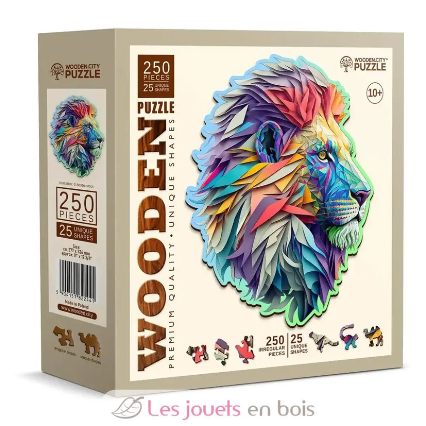 Puzzle en bois Lion moderne 250 pcs - Wooden City
