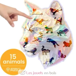 Puzzle en bois Puma chatoyant 150 pcs - Wooden City