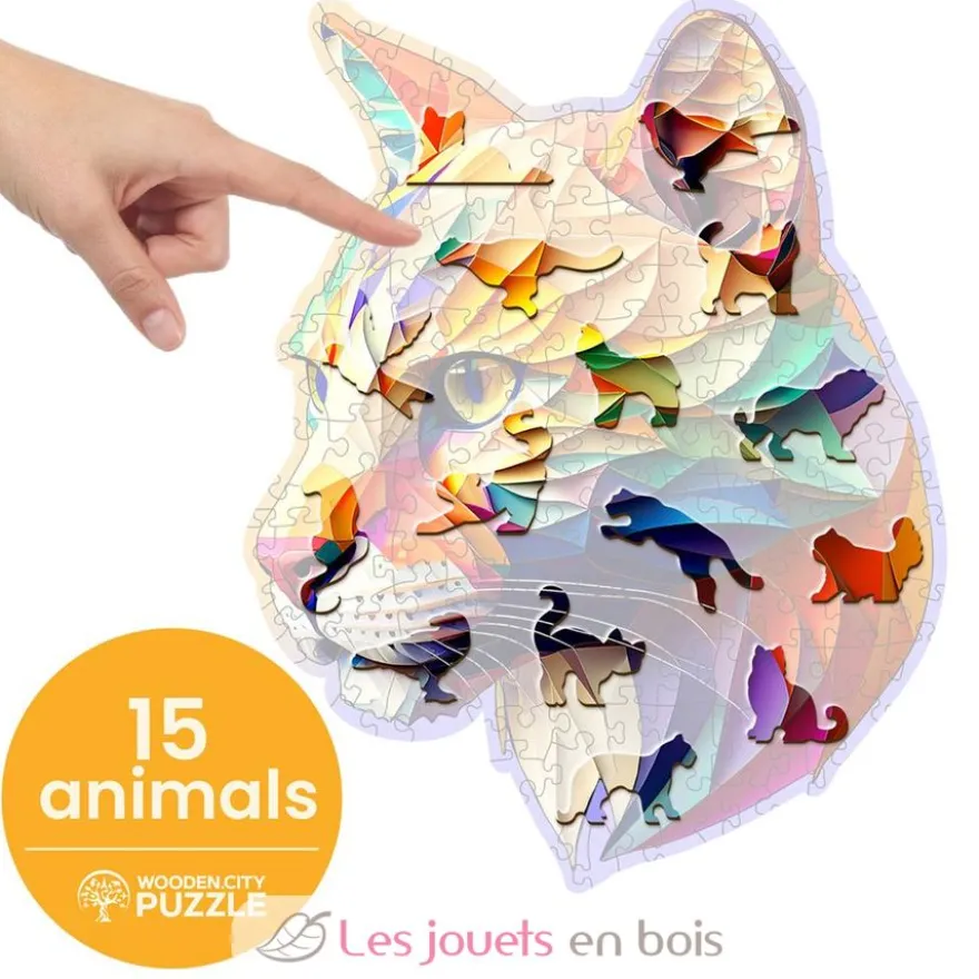 Puzzle en bois Puma chatoyant 150 pcs - Wooden City
