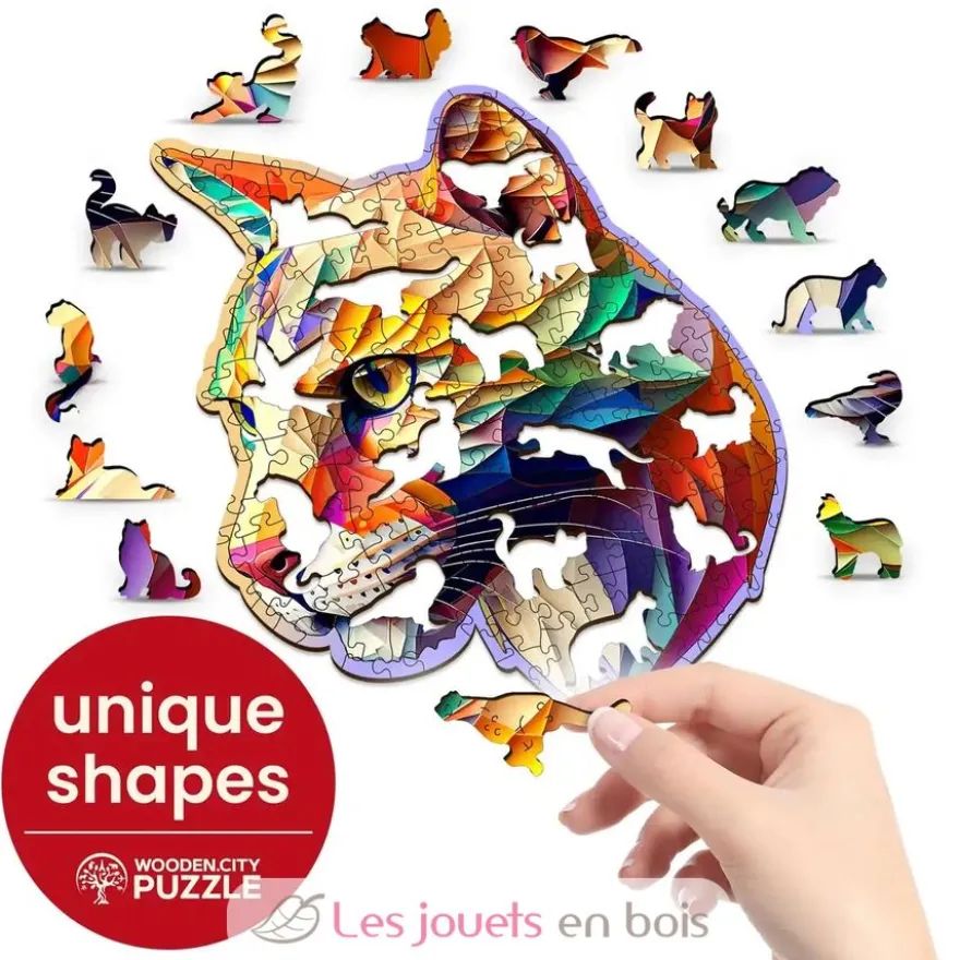 Puzzle en bois Puma chatoyant 150 pcs - Wooden City