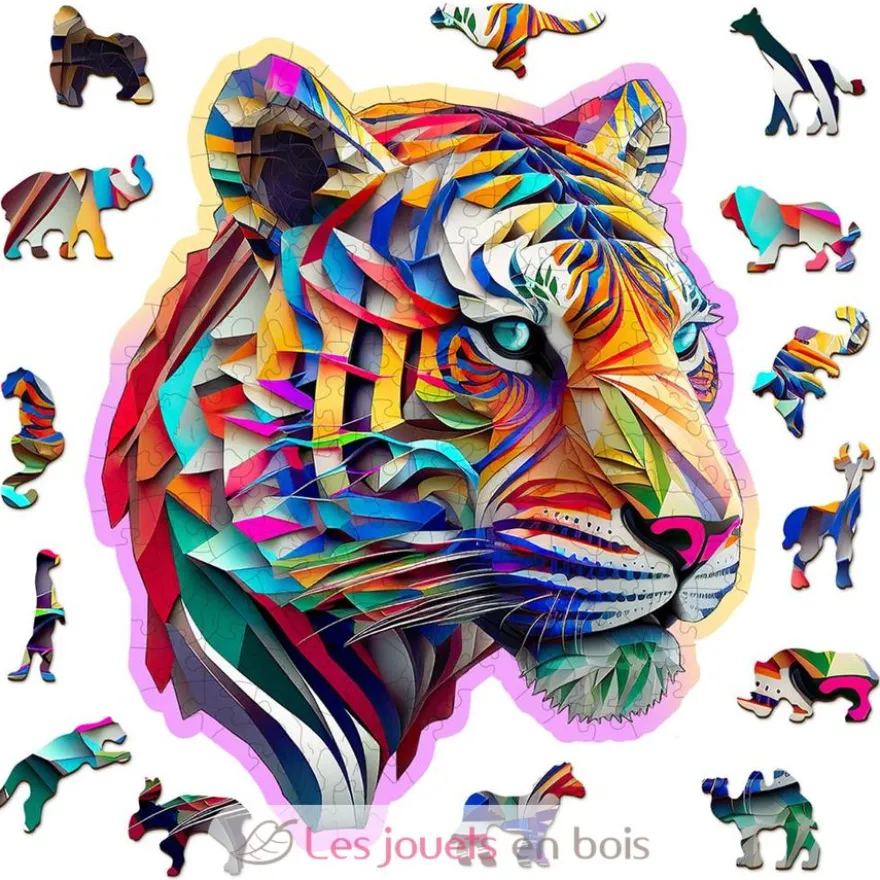 Puzzle en bois Tigre coloré 150 pcs - Wooden City
