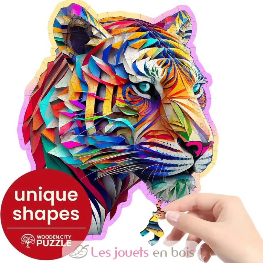 Puzzle en bois Tigre coloré 150 pcs - Wooden City