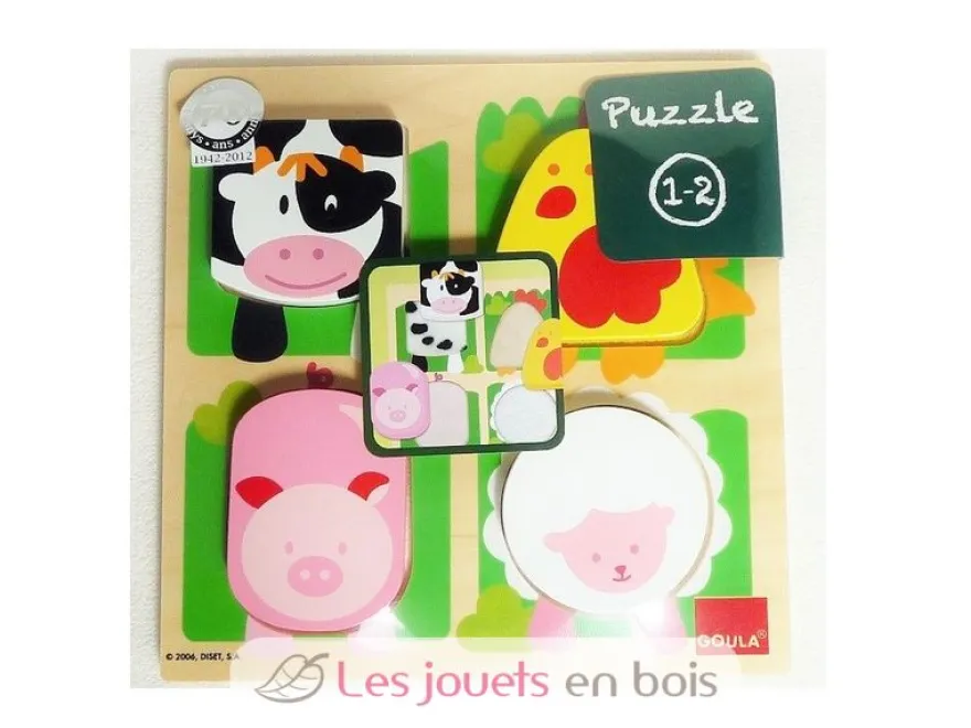 Puzzle ferme matières et formes - Goula