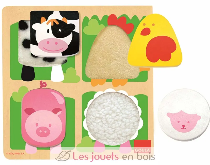 Puzzle ferme matières et formes - Goula