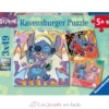 Puzzle Jouer toute la journée Stitch 3x49 pcs - Ravensburger