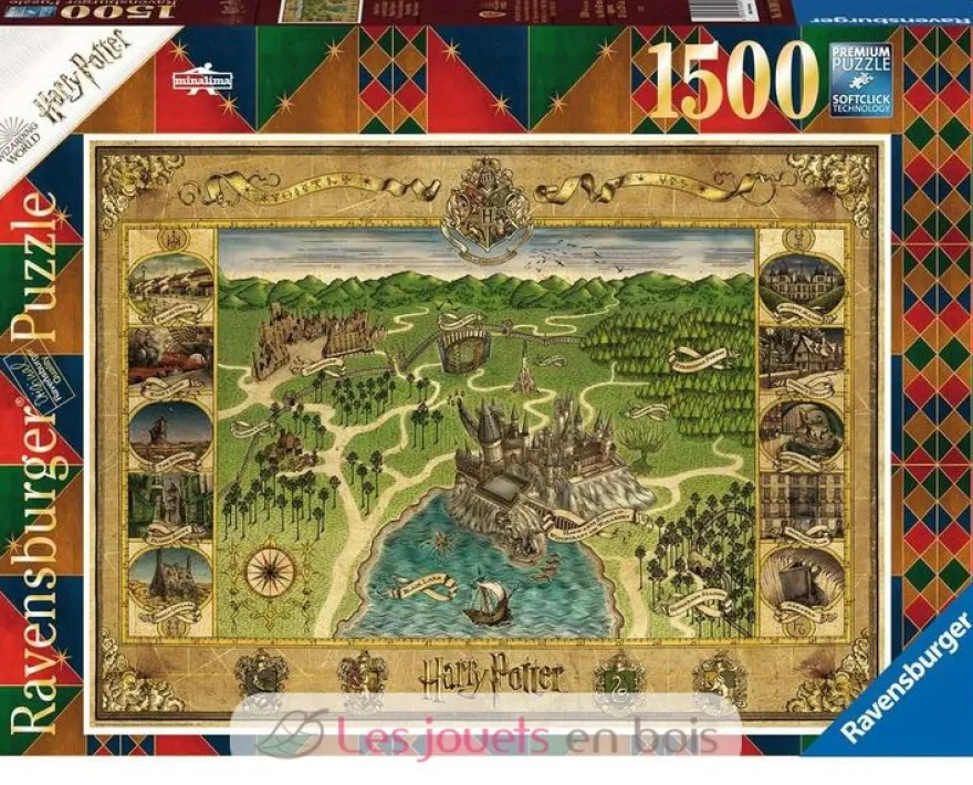 Puzzle La carte de Poudlard 1500 pcs - Ravensburger