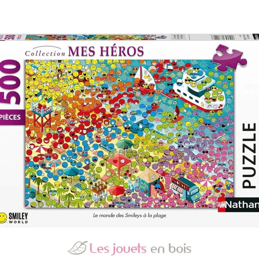 Puzzle Le monde des Smileys 500 pcs - Nathan