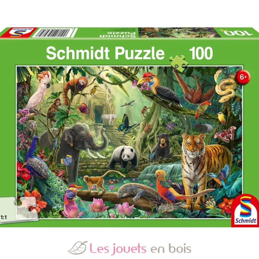 Puzzle Les animaux de la jungle 100 pcs - Schmidt Spiele