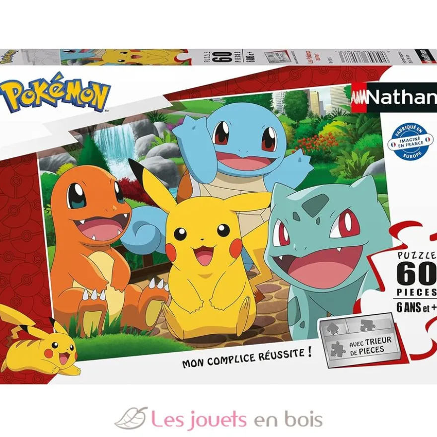 Puzzle Les Pokémon au parc 60 pcs - Nathan
