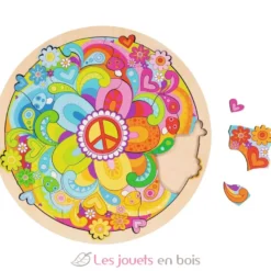 Puzzle mandala Flowers - Bois - Goki