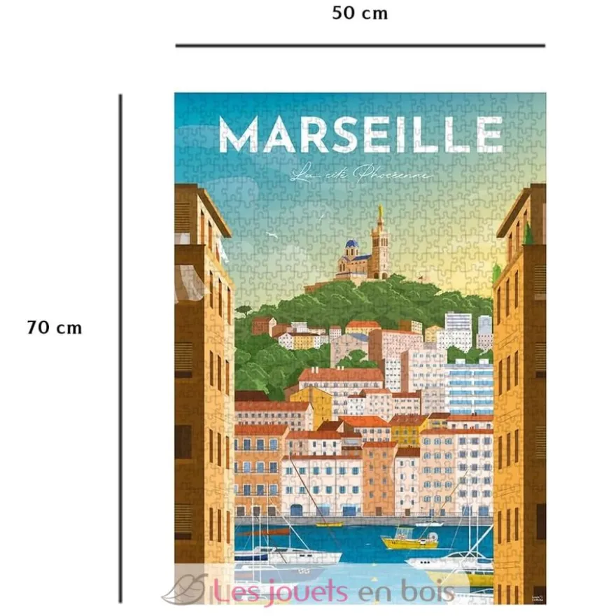 Puzzle 1000 pièces - Affiche de Marseille Louis l'Affiche - Collection Régions de France - Nathan