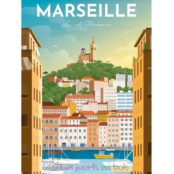 Puzzle 1000 pièces - Affiche de Marseille Louis l'Affiche - Collection Régions de France - Nathan