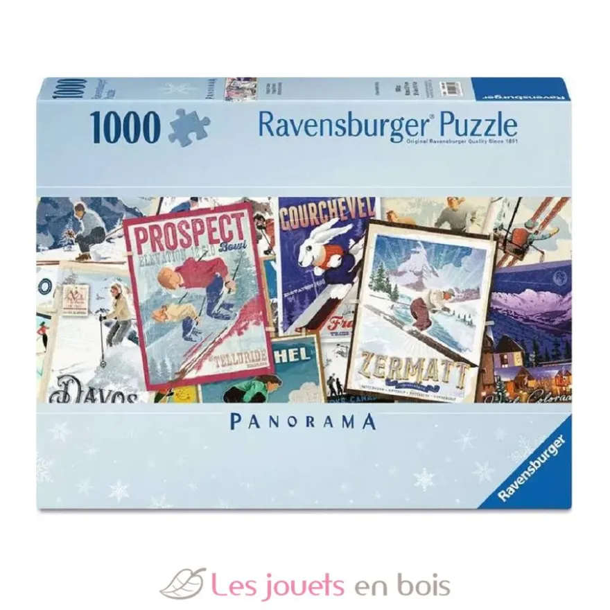 Puzzle 1000 pièces - Affiches de ski vintage - Ravensburger