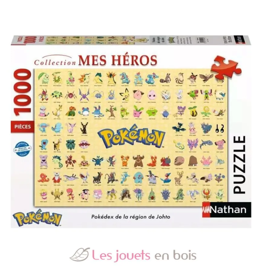 Puzzle 1000 pièces - Pokémon - Pokédex de la région de Johto - Ravensburger
