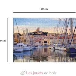 Puzzle 1000 pièces - Promenade dans le vieux port Marseille - Collection Régions de France - Nathan