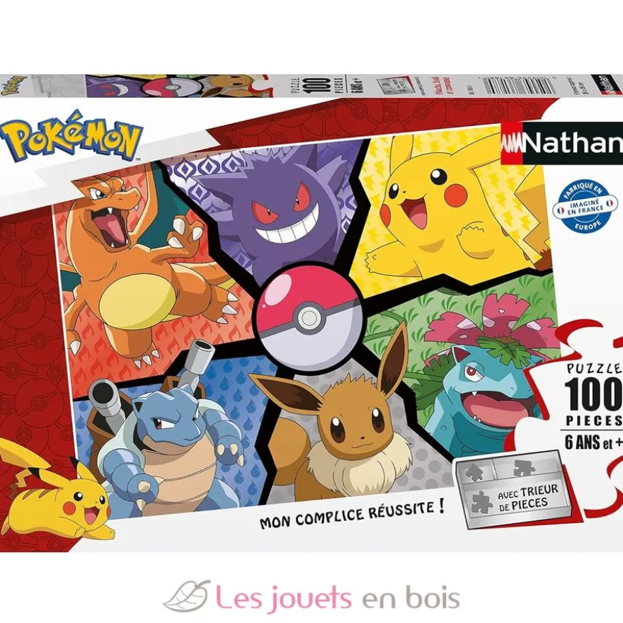 Puzzle Pikachu, Evoli et compagnie 100 pcs - Nathan