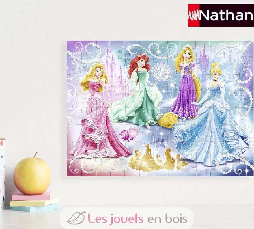 Puzzle Princesses étincelantes Disney 100 pcs - Nathan