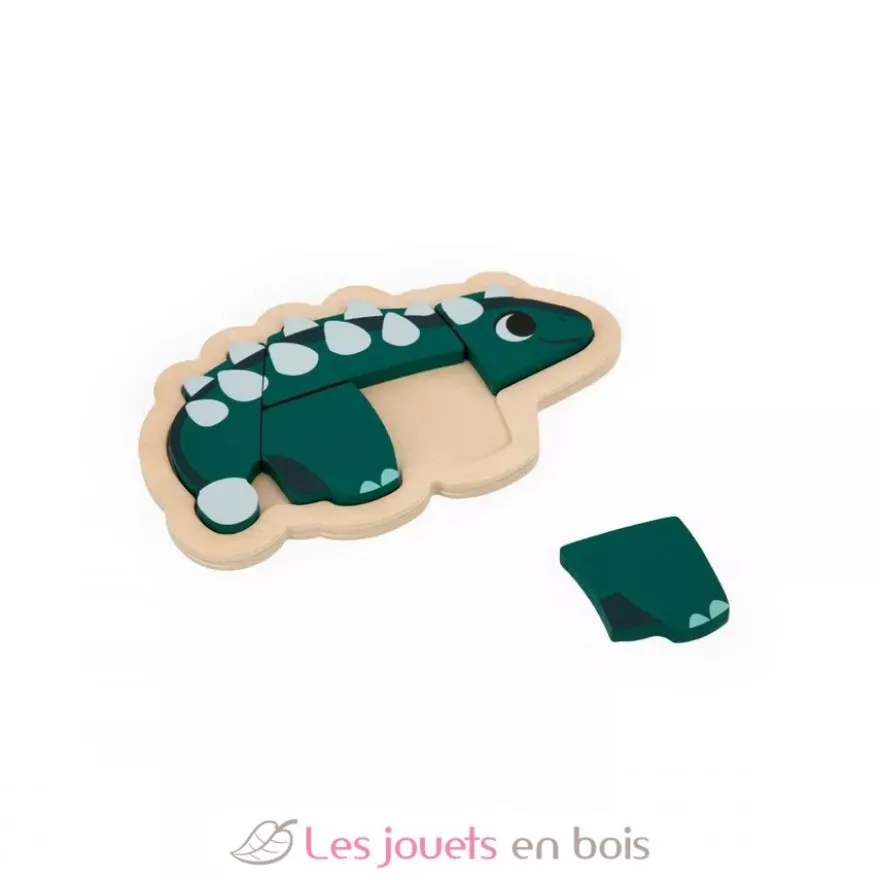 4 puzzles évolutifs en bois Dino - Janod
