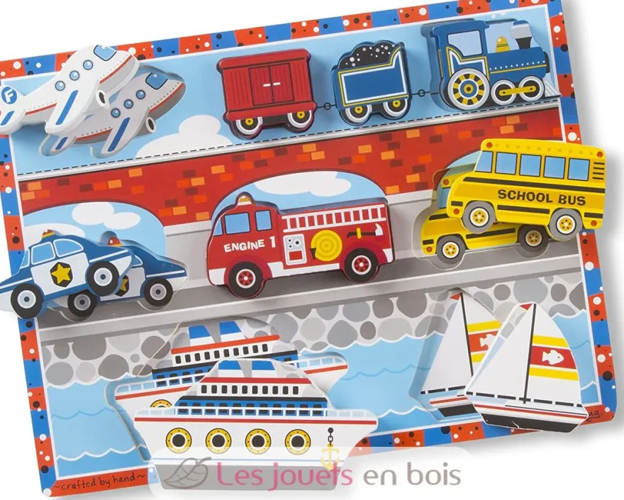 Puzzle véhicules à grosses pièces multicolore Melissa and Doug