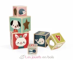 Pyramide 6 cubes Baby Forest - Janod