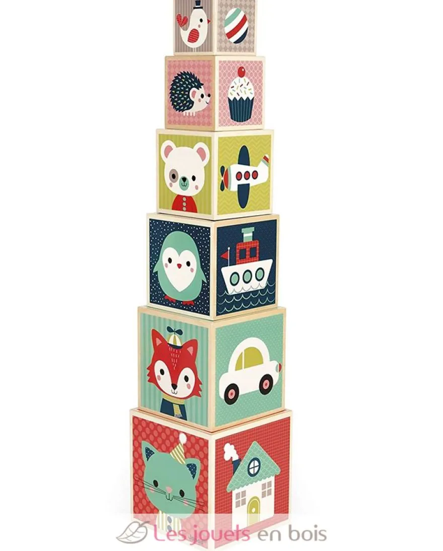 Pyramide 6 cubes Baby Forest - Janod